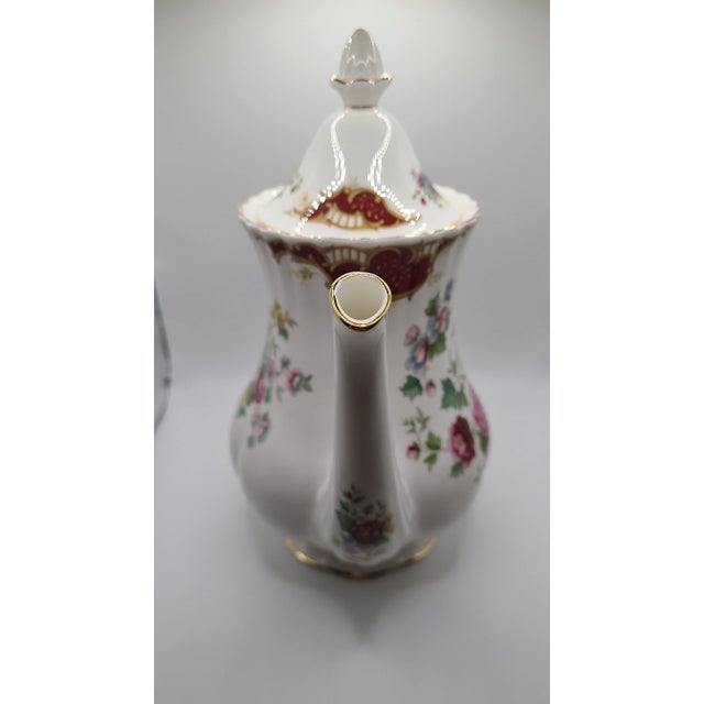 Vintage Royal Albert Art Nouveau Style Chatelaine Tall Coffee/Chocolate/Tea Pot For Sale - Image 10 of 13