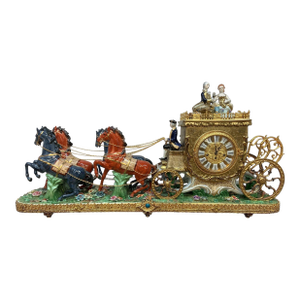 Antique Franz Hermle Monumental Capodimonte Style Vienna Porcelain Sculpted Mantel Clock/Centerpiece