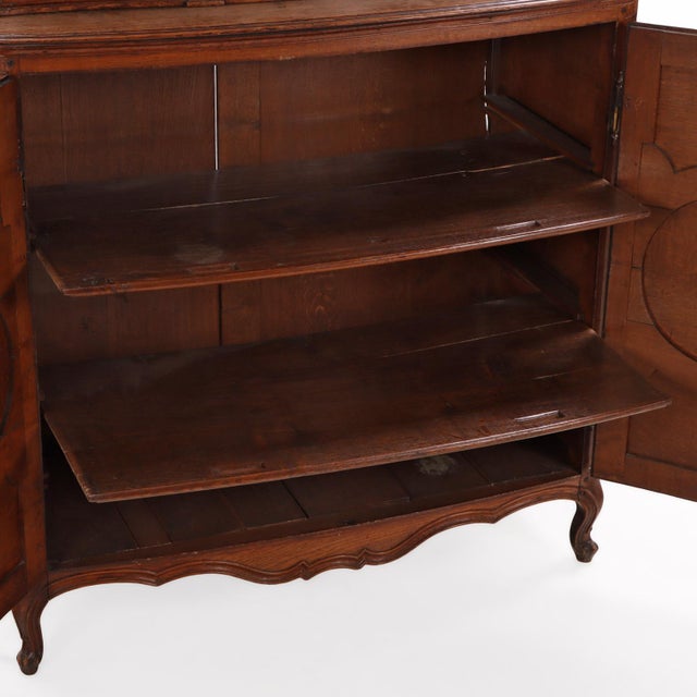 Brown French Provincial Two-Piece Oak Cabinet, C 1880 For Sale - Image 8 of 9