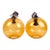 Amber Smoked Glass Globe Pendant Lights - a Pair For Sale