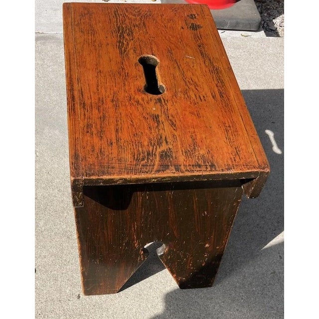 19Thc Painted Foot Stool From Pennsylvania For Sale - Image 4 of 7
