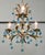 Vintage French Turquoise Crystal and Tolewear Chandelier, 1920 For Sale - Image 4 of 9