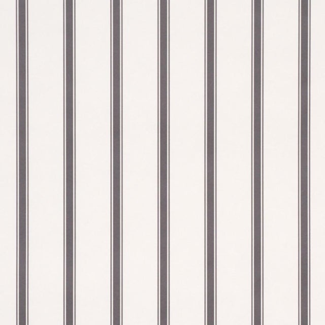 Schumacher Westerly Stripe Wallcovering In Charcoal For Sale