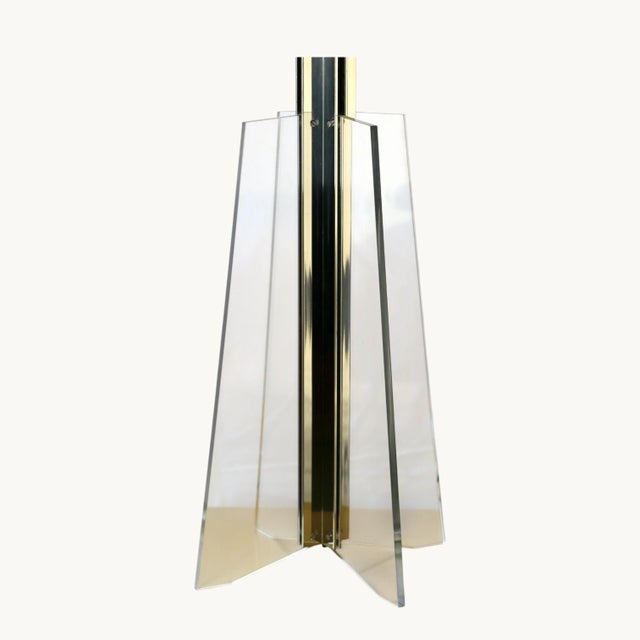 Large Cruciform Lamp in Acrylic Glass and Stainless Steel, France, 1970s. For Sale - Image 4 of 7