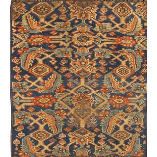 Fragment Sultanabad/Mahal Rug in Blue Background in Multi Colors For Sale