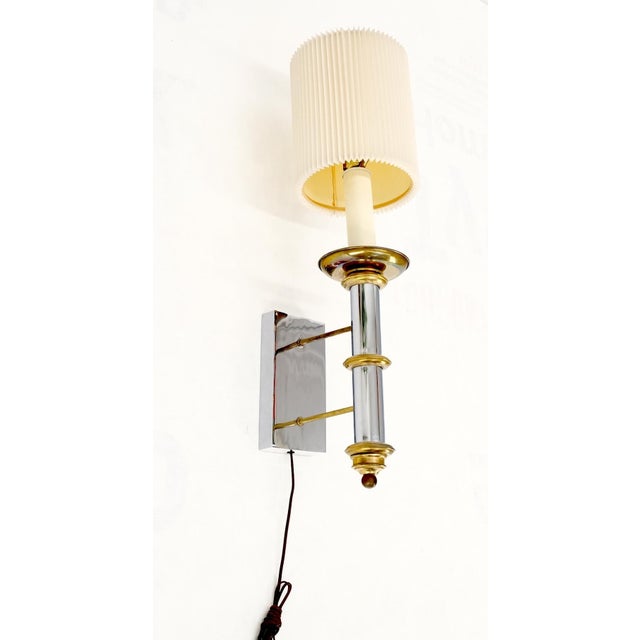 Fine Chrome Brass Mid Century Modern Sconce Light Fixture Lamp For Sale - Image 6 of 13