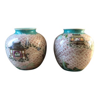 Antique Chinese Jiaqing Mark and Period Rose Vases - a Pair For Sale