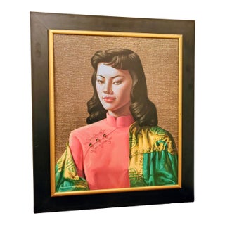Original Vladimir Tretchikoff "Miss Wong" Lithograph, Framed, 1950s For Sale