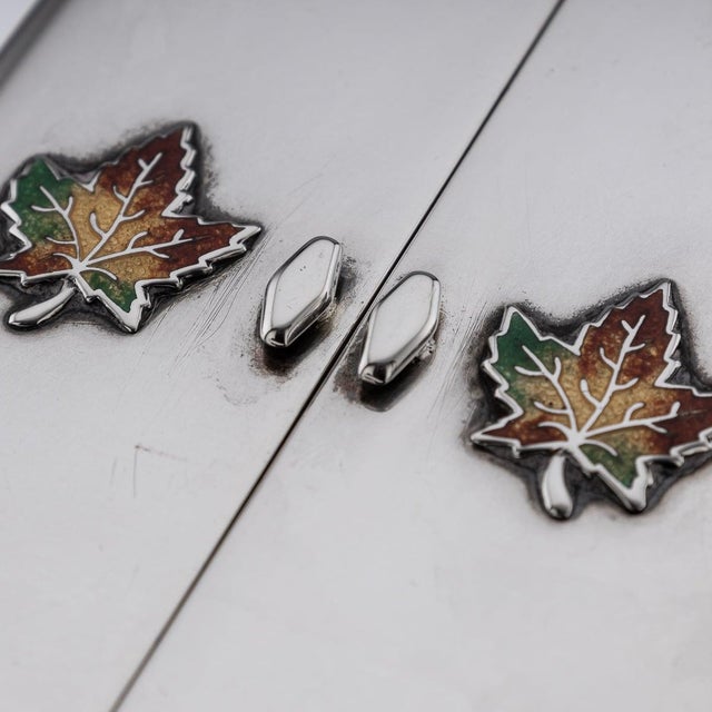 Silver Vintage Canadian Silver and Enamel Playing Cards Box, 1920 For Sale - Image 8 of 18