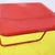 Wood Red Plastic Folding Chair with Metal Frame For Sale - Image 7 of 9