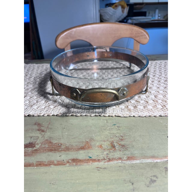1960s Swedish Nilsjohan Copper & Pyrex Serving Tray For Sale - Image 12 of 12