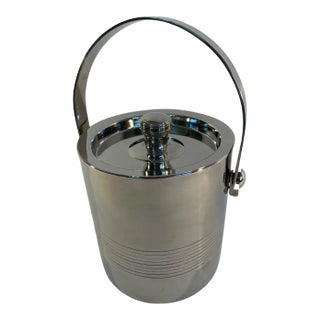 Vintage Stainless Steel Ice Bucket With Handle and Lid For Sale