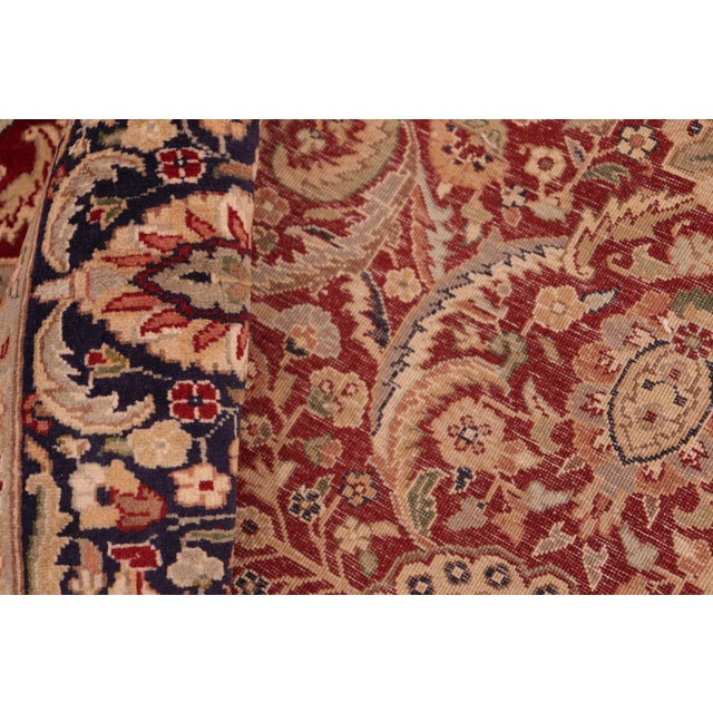 Textile 1990's Floral Pak-Persian Red/Blue Wool Rug - 6'0'' X 8'6'' For Sale - Image 7 of 9