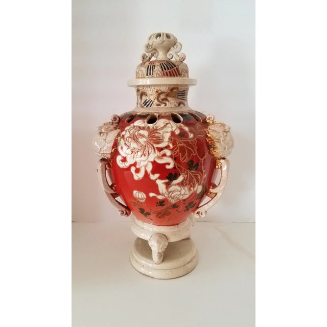 Mid 18th Century Antique, Satsuma Porcelain Incense Burner For Sale - Image 11 of 11