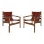 Vintage Pair of Safari-Style Leather Chairs For Sale