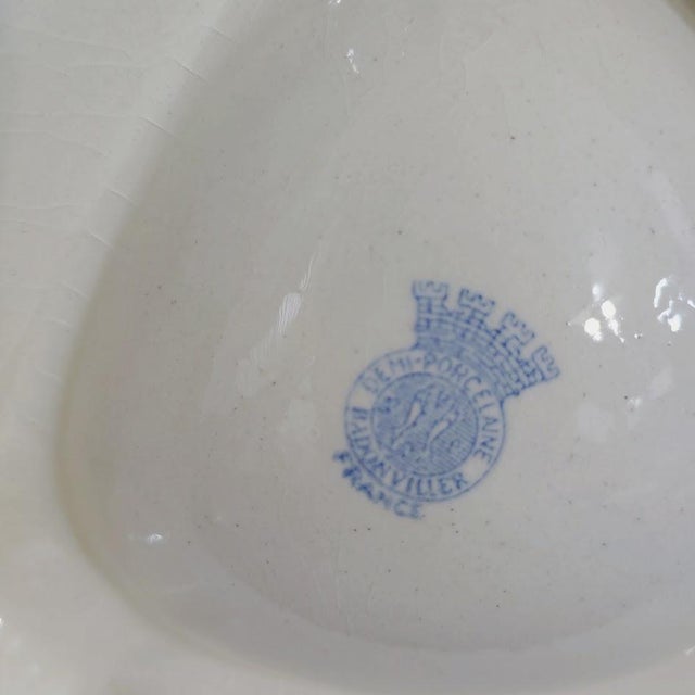 Mid-Century Modern Vintage 1950s MCM "Martini" Triangular Ashtray Catchall Half Porcelain Gold Gilt Made in Badonviller France For Sale - Image 3 of 7