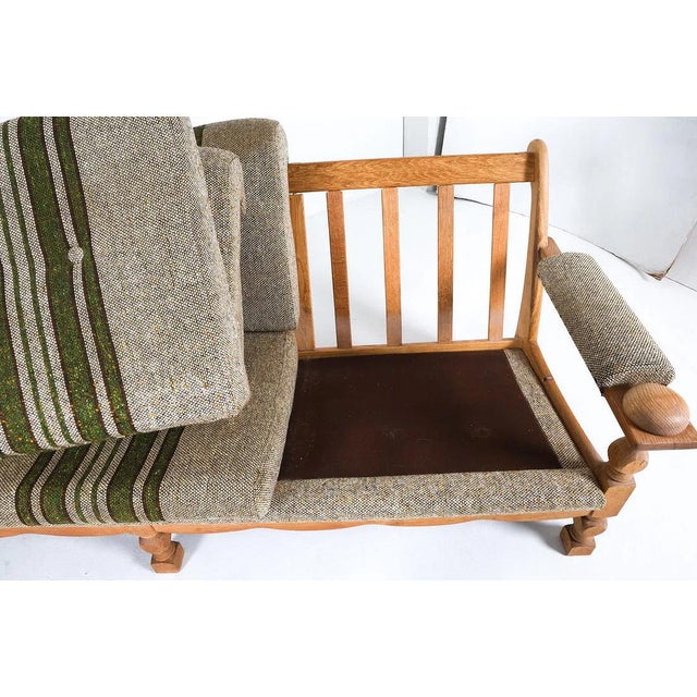 Vintage Danish Modern Sofa Mid Century Oak Frame For Sale - Image 11 of 12