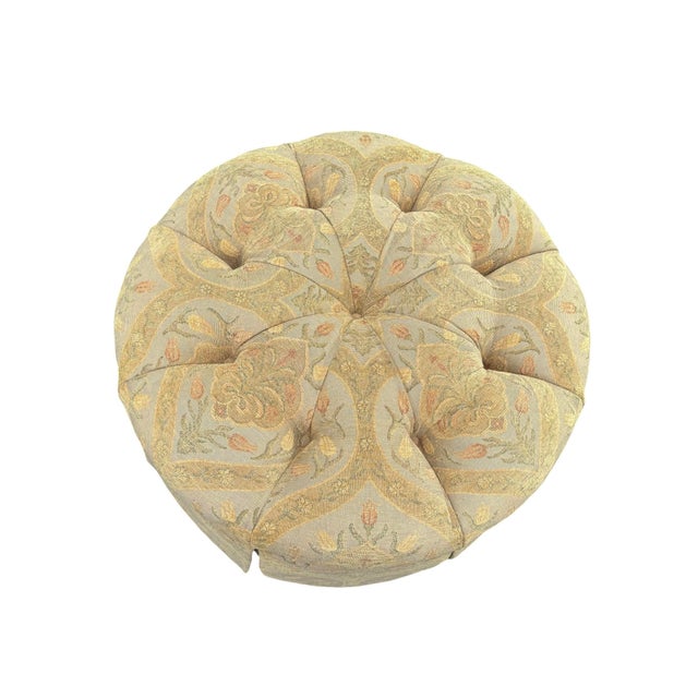 Early 21st Century French Abusson Style Upholstered Skirted Ottoman by Pearson For Sale - Image 5 of 9