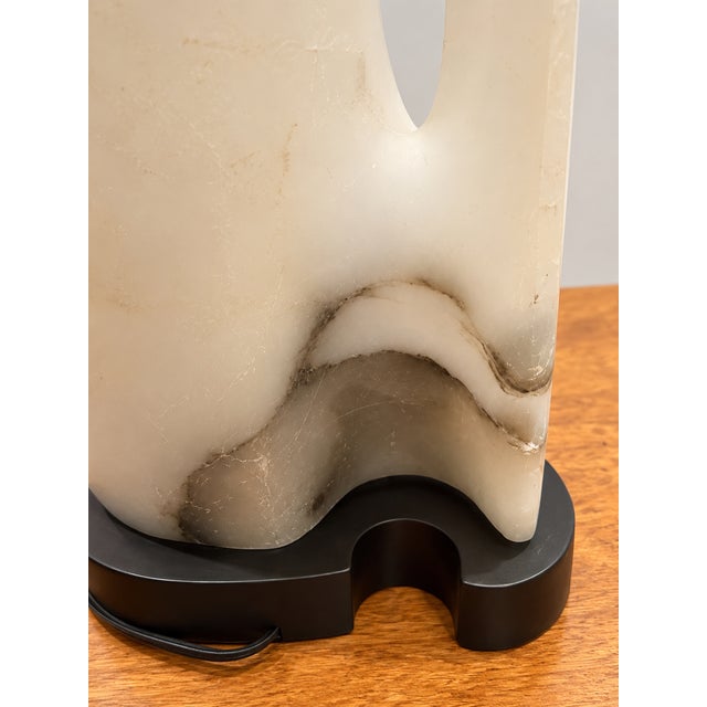 Alabaster 1960s Sculptural Alabaster Table Lamp For Sale - Image 8 of 9