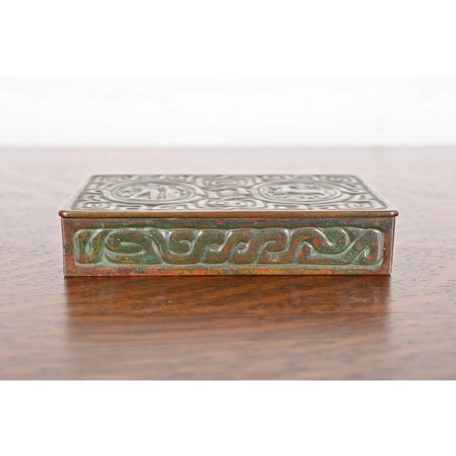 Tiffany Studios Tiffany Studios New York Zodiac Patinated Bronze Box, Circa 1910 For Sale - Image 4 of 12