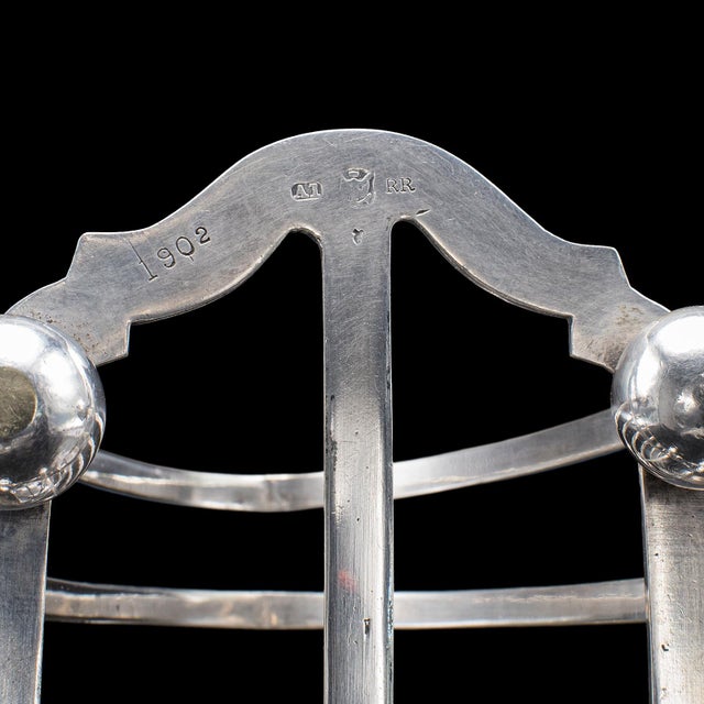 Antique Toast Rack, English, Silver Plated, Breakfast Table Stand, Edwardian For Sale - Image 10 of 10