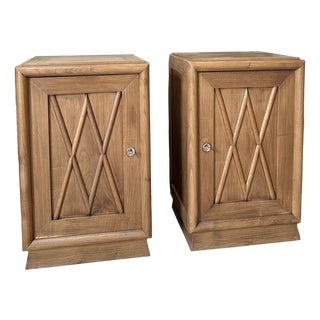Art Deco Style Oak Bedside Tables, 1930s, Set of 2 For Sale