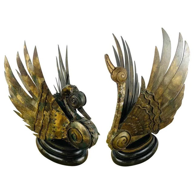 Swan Bronze Brutalist Statue, a Pair For Sale - Image 13 of 13