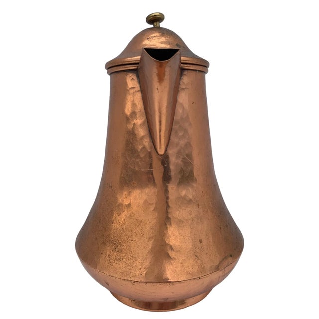 Rustic Vintage Hand Hammered Copper Tea Pot For Sale - Image 3 of 10