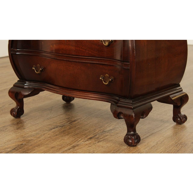 Chippendale Style Small Mahogany Bombe Accent Chest Nightstand Chairish