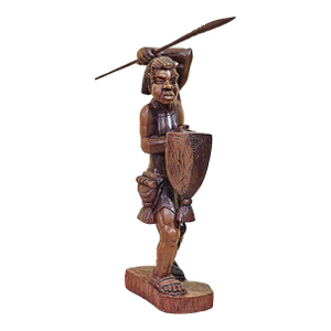Vintage Hand-Carved Filipino Igorot Warrior Wood Sculpture – 23”
