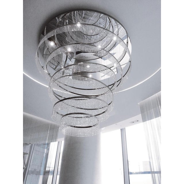 Contemporary Saturn Crystal Chandelier by Aggiolight For Sale - Image 3 of 7
