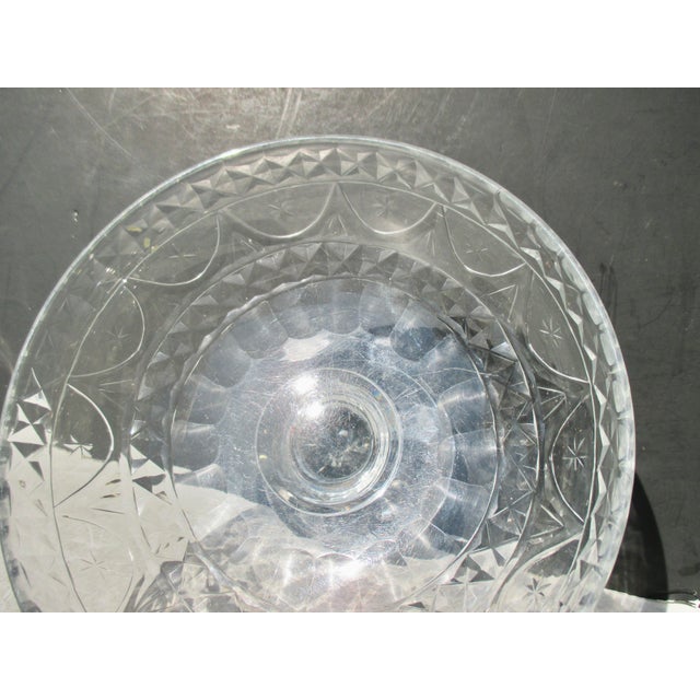 Transparent 18th Century Irish Cut Glass Center Bowl For Sale - Image 8 of 9