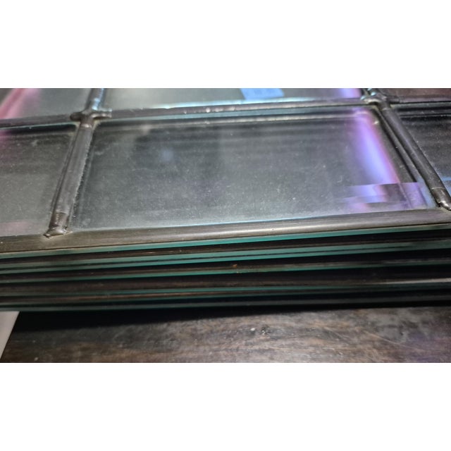 Set of 7 Vintage Faux-Leaded Clear Glass Architectural Panels For Sale In Palm Springs - Image 6 of 8