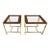 Modern End Tables 2 Sizes Brass Plated Dark Wood & Smoked Glass Rectangles by Thomasville Furniture Style of Milo Baughman, a Pair For Sale
