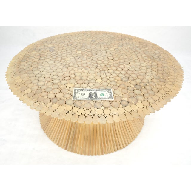 Mid 20th Century Sheaf of "Wheat" Style 36" Round c1970s Mid Century Modern Coffee Table MINT For Sale - Image 5 of 10