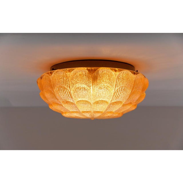 Round Amber Glass Wall Lamp from Limburg, 1960s For Sale - Image 6 of 11