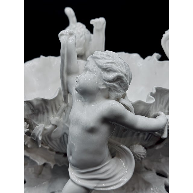 Large Antique Blanc De Chine Porcelain Cherub Centrepiece Bowl from T. Goode & Co. London, 1900 For Sale - Image 4 of 18