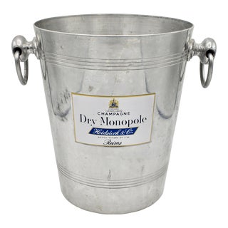 Vintage French Silver Ring Handled Champagne Ice Bucket For Sale