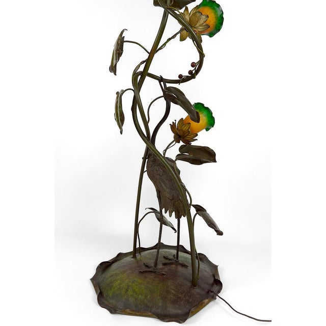 French Art Nouveau Heron Floor Lamp, 1890s For Sale - Image 10 of 18