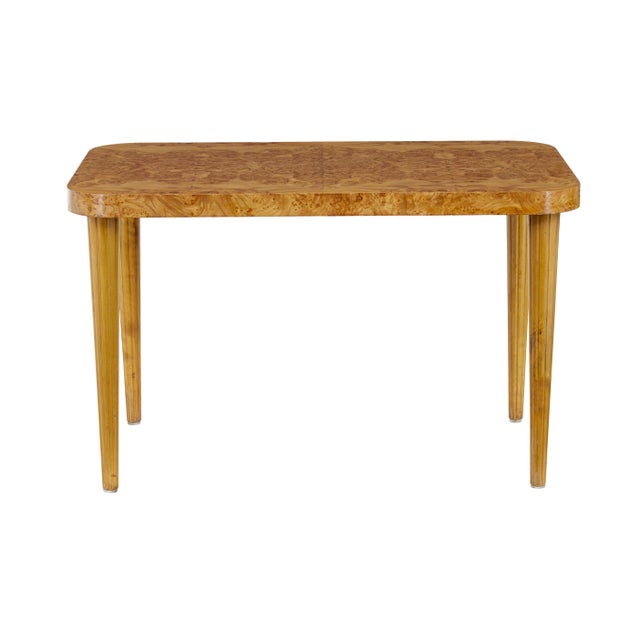 Mid 20th century scandinavian elm root coffee table circa 1950. Made using stunning matched elm root veneer. Rectangular...