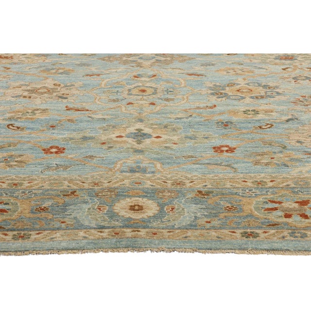 Sky Blue Persian Sultanabad Rug - 12'03 X 15'10 For Sale - Image 4 of 9