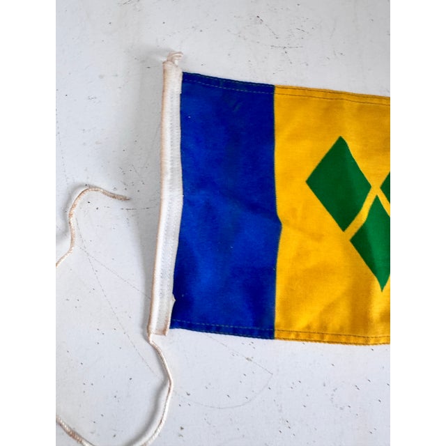 Yellow Saint Vincent & the Grenadines Vintage Nautical Burgee Flag For Sale - Image 8 of 11