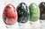 Collection Vintage Stone Specimen Egg 9 Polished Gemstone Eggs Display Stands Geological Mineral Display Cabinet of Curiosities Home Decor For Sale - Image 4 of 18