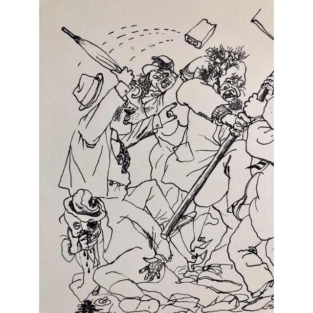 George Grosz, 1936 Lithograph Interregnum Street Riot Protest Small Edition Weimar Germany, 1936 For Sale - Image 4 of 5