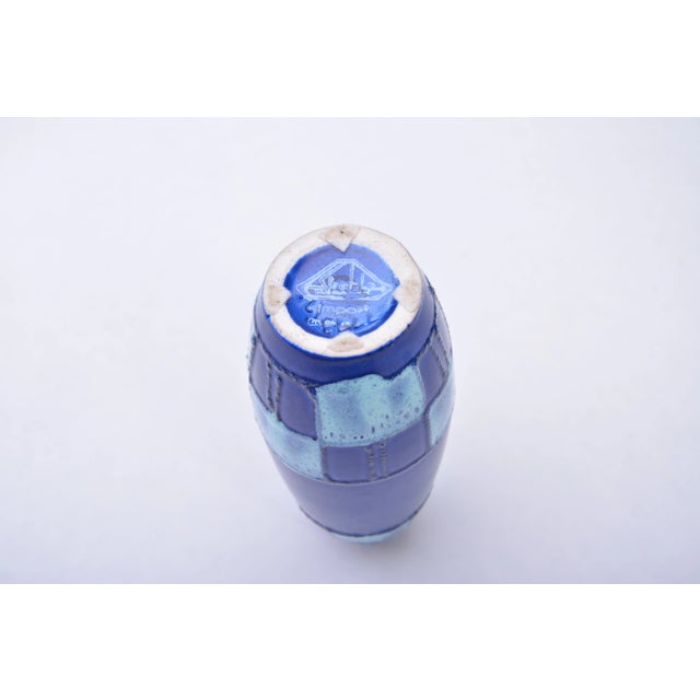 Small East German Blue Ceramic Vase from Strehla Keramik, 1950s For Sale - Image 6 of 7