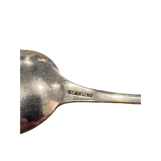 Whiting Co. Sterling Silver "Antique Lily- Engraved" Teaspoons. Monogram "m.m.d." on Back of Handle. Set of 4. 5.875" long.