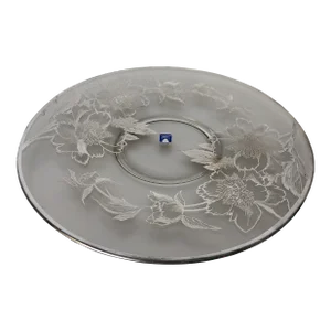 Vintage Rockwell Sterling Silver Overlay Glass Cake Plate/Platter