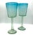 Tall Hand Blown Aqua Ombre Art Glass Goblets - A Pair For Sale In New York - Image 6 of 6