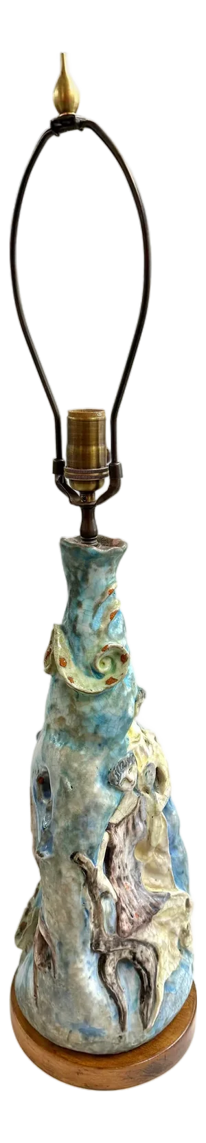 Large Figural Fantoni Pottery Lamp