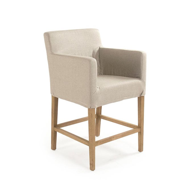 The Avignon Slipcover Counter Stool from Zentique is a French country slipcovered counter stool with a removable natural...